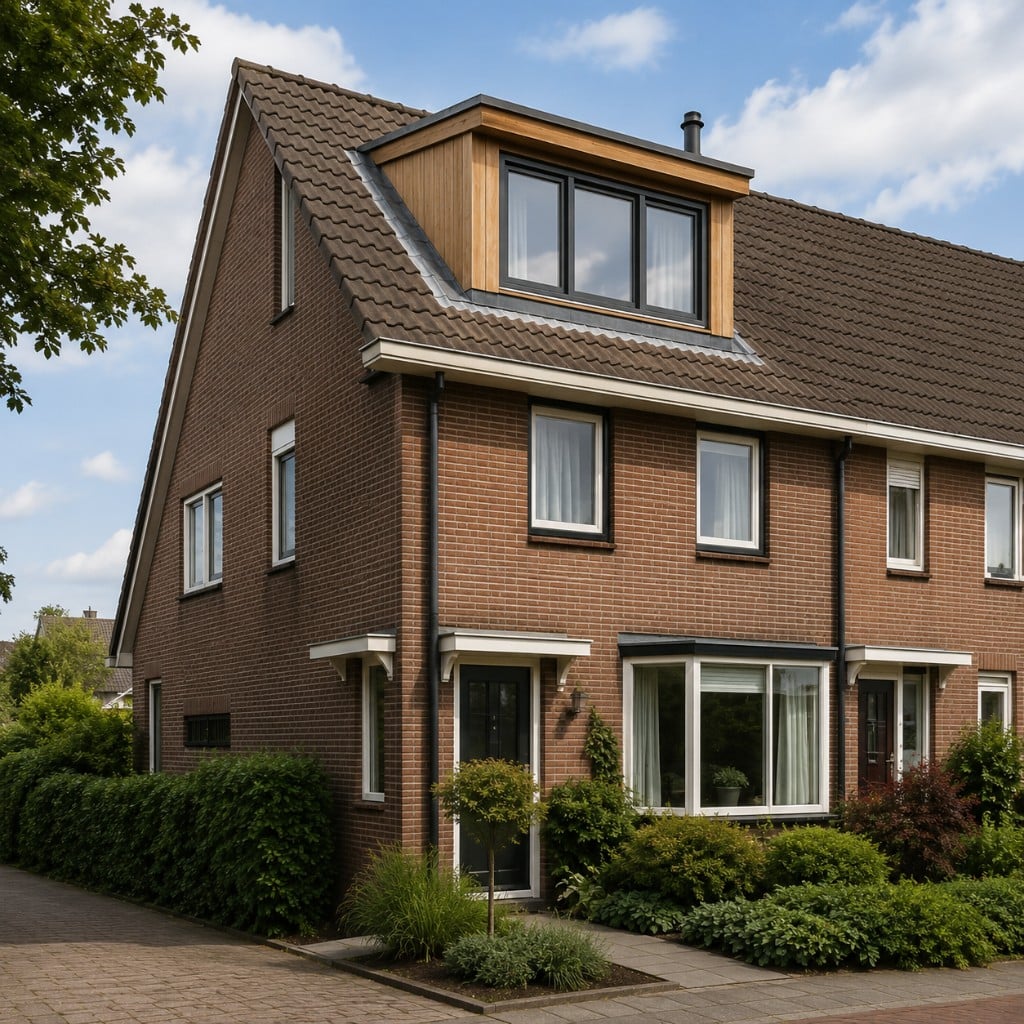 Dakkapel op hoekwoning